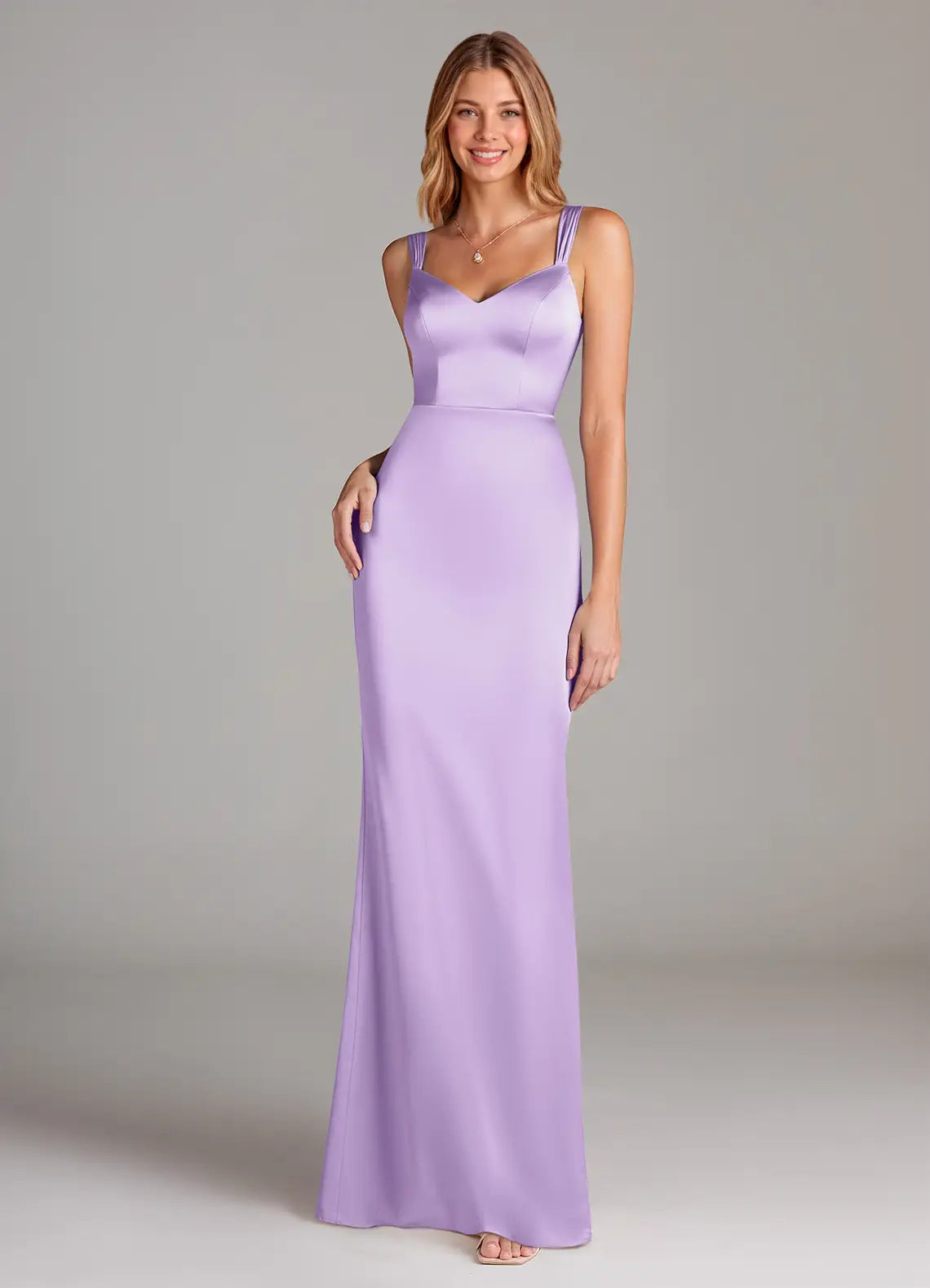 Elegant Sheath Sweetheart Neck Tank Strap Open Back Floor Length Bridesmaid Dresses