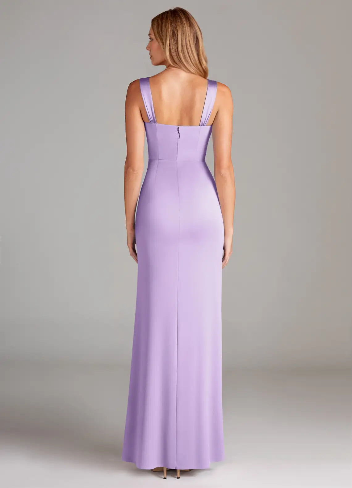 Elegant Sheath Sweetheart Neck Tank Strap Open Back Floor Length Bridesmaid Dresses
