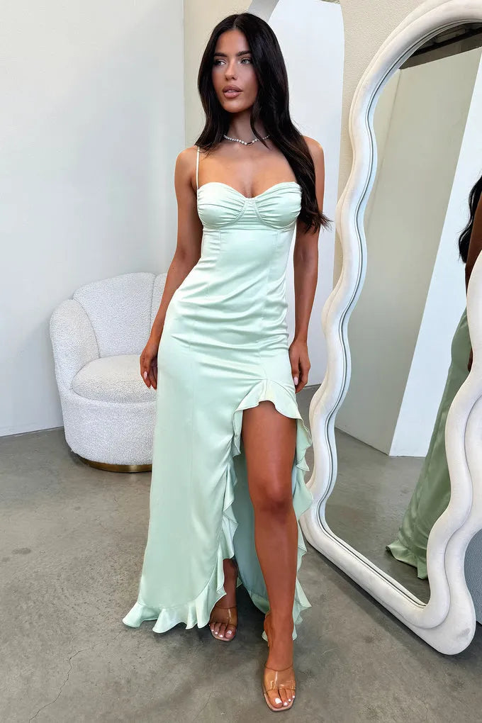 Elegant Sheath Sweetheart Spaghetti-Strap Open-Back Floor-Length Formal Prom Dresses
