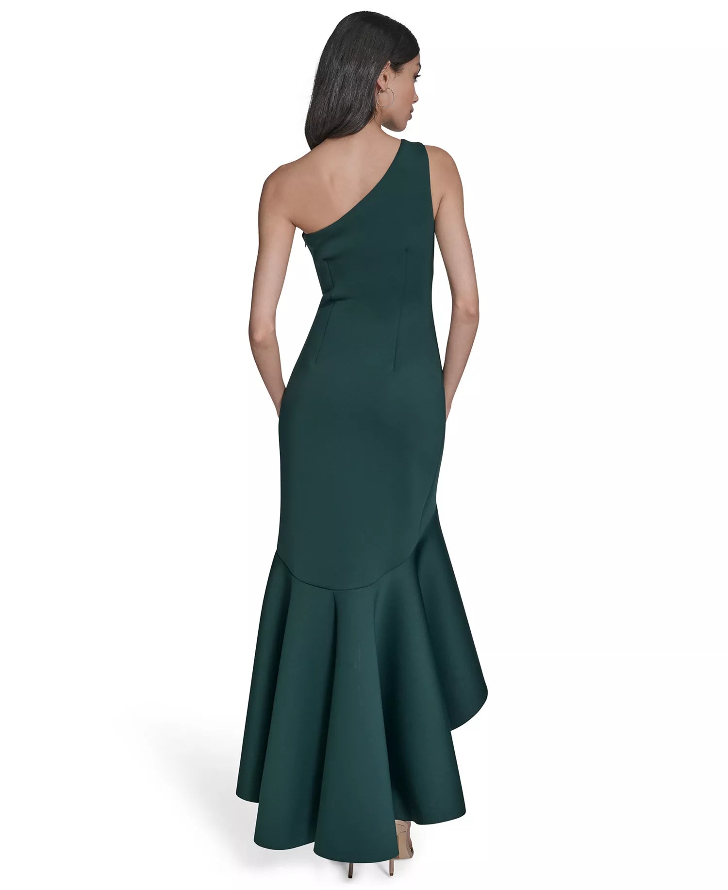 Elegant Trumpet One-Shoulder Sleeveless Zip Back Long Party Dresses