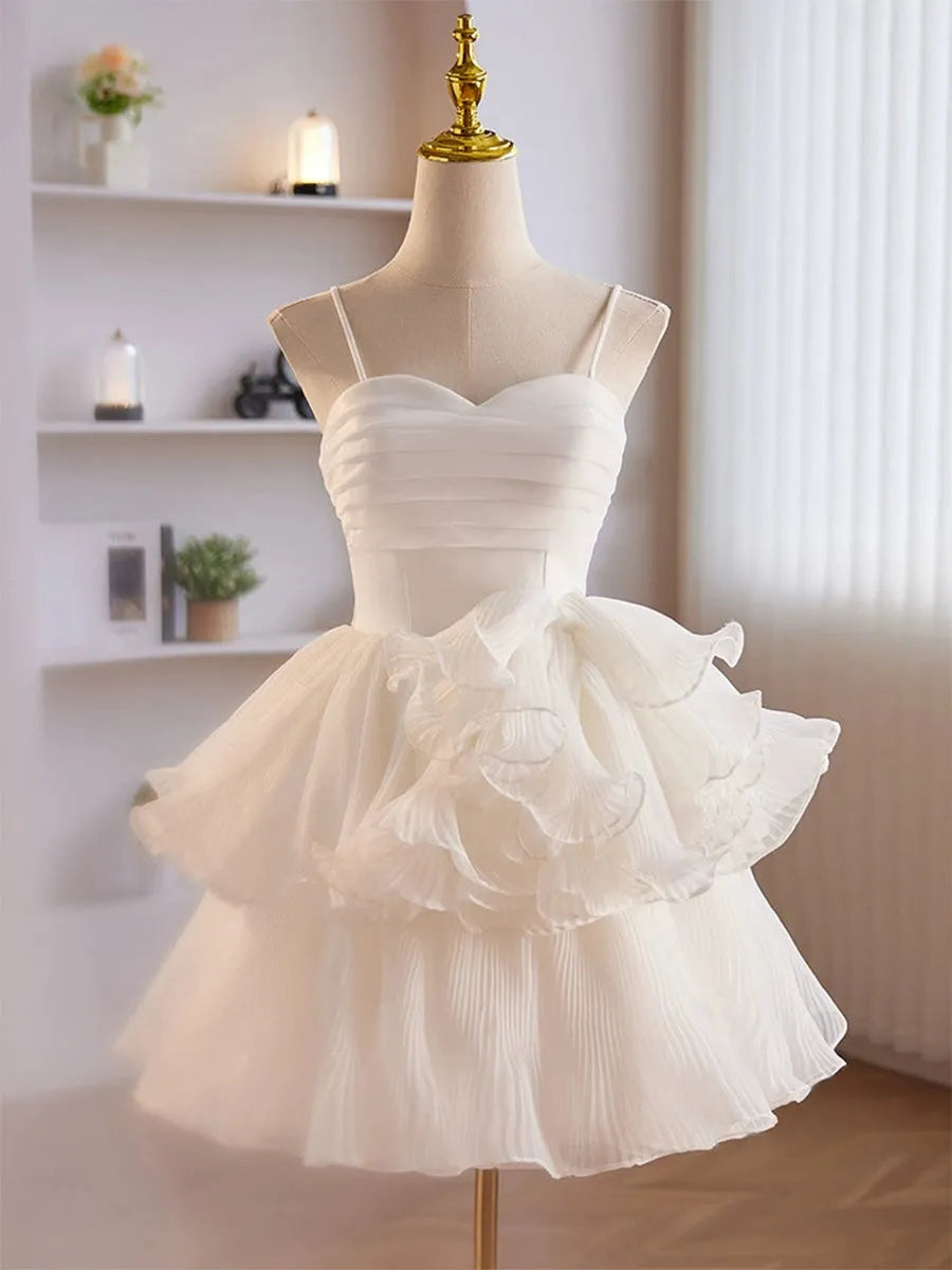 Ethereal Ballgown Sweetheart Spaghetti Strap Lace Up Back Short Homecoming Dresses