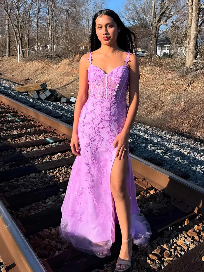 Ethereal Mermaid Sweetheart Neck Sleeveless Lace-Up-Back Floor-Length Prom Dresses