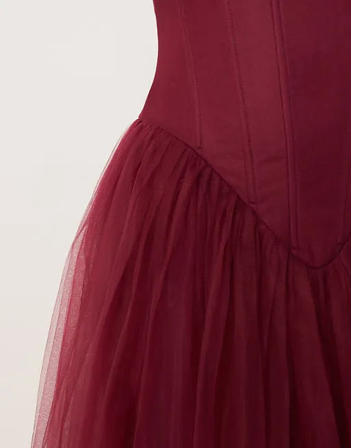 Fashionable A-Line Square Neck Sleeveless Lace Tulle Back Zip Floor-Length Prom Dresses for women Hot Sale