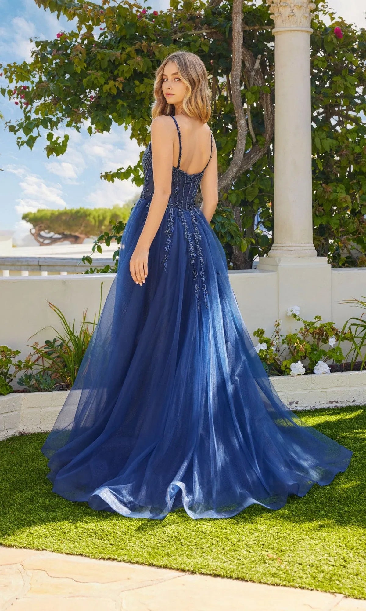 Glamorous A Line Sweetheart Neck Spaghetti Strap Glitter Tulle Floor Length Prom Dresses