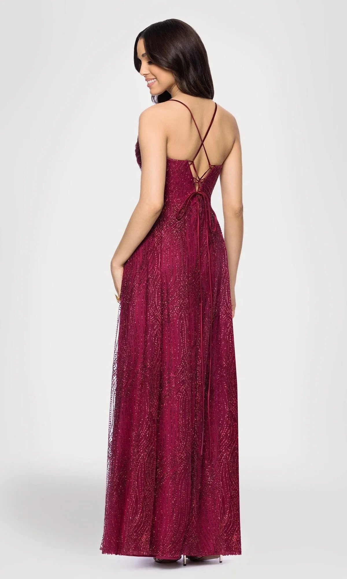 Glamorous A Line Sweetheart Neck Spaghetti Strap Sequin Mesh Floor Length Prom Dresses