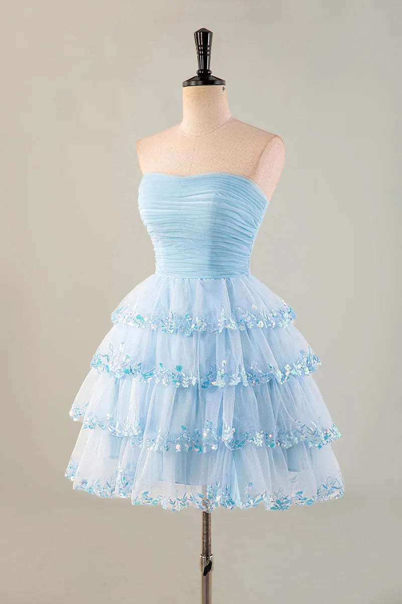 Glamorous Ballgown Sweetheart Neck Strapless Zipper Back Short Homecoming Dresses