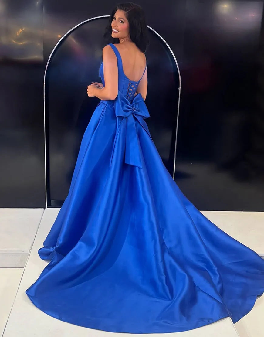 Glamorous Ballgown Sweetheart Spaghetti Strap Lace Up Back Floor Length Prom Dresses