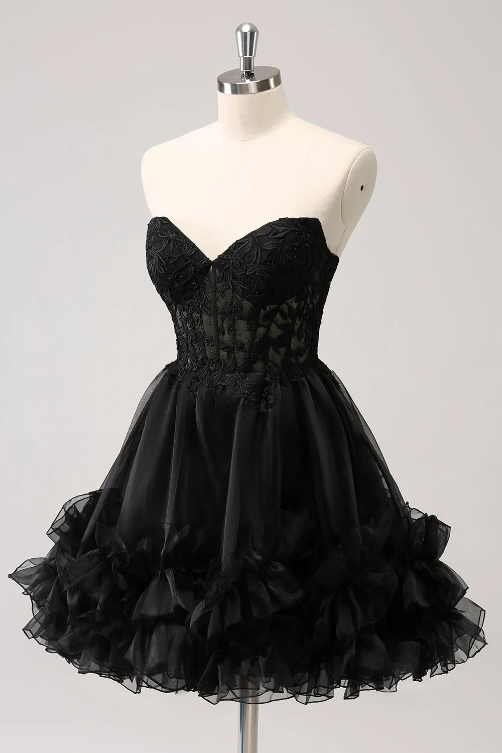 Glamorous Ballgown Sweetheart Strapless Lace-Up Back Short Homecoming Dresses