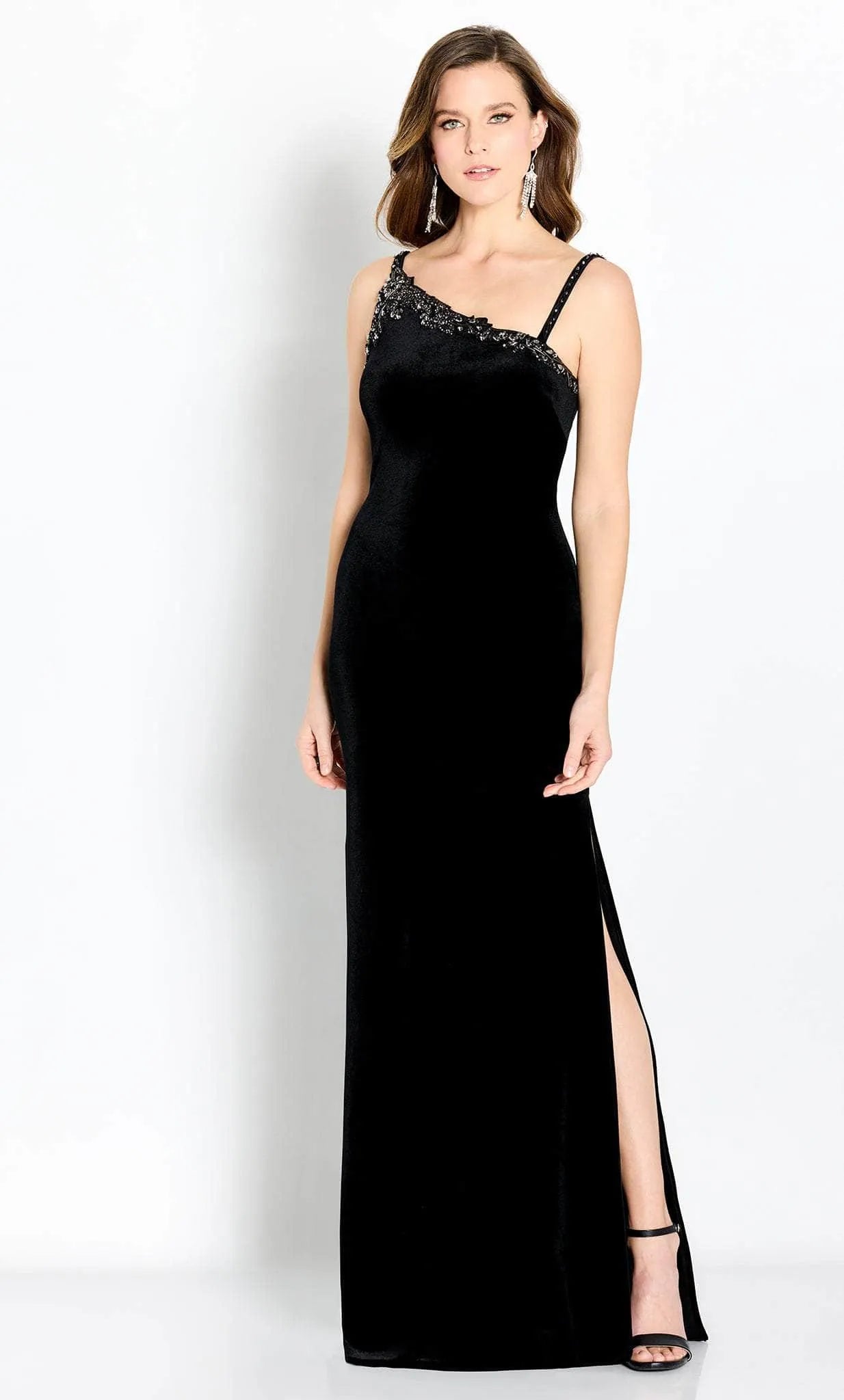 Glamorous Mermaid One-Shoulder Sleeveless Open-Back Floor-Length Evening Dresses