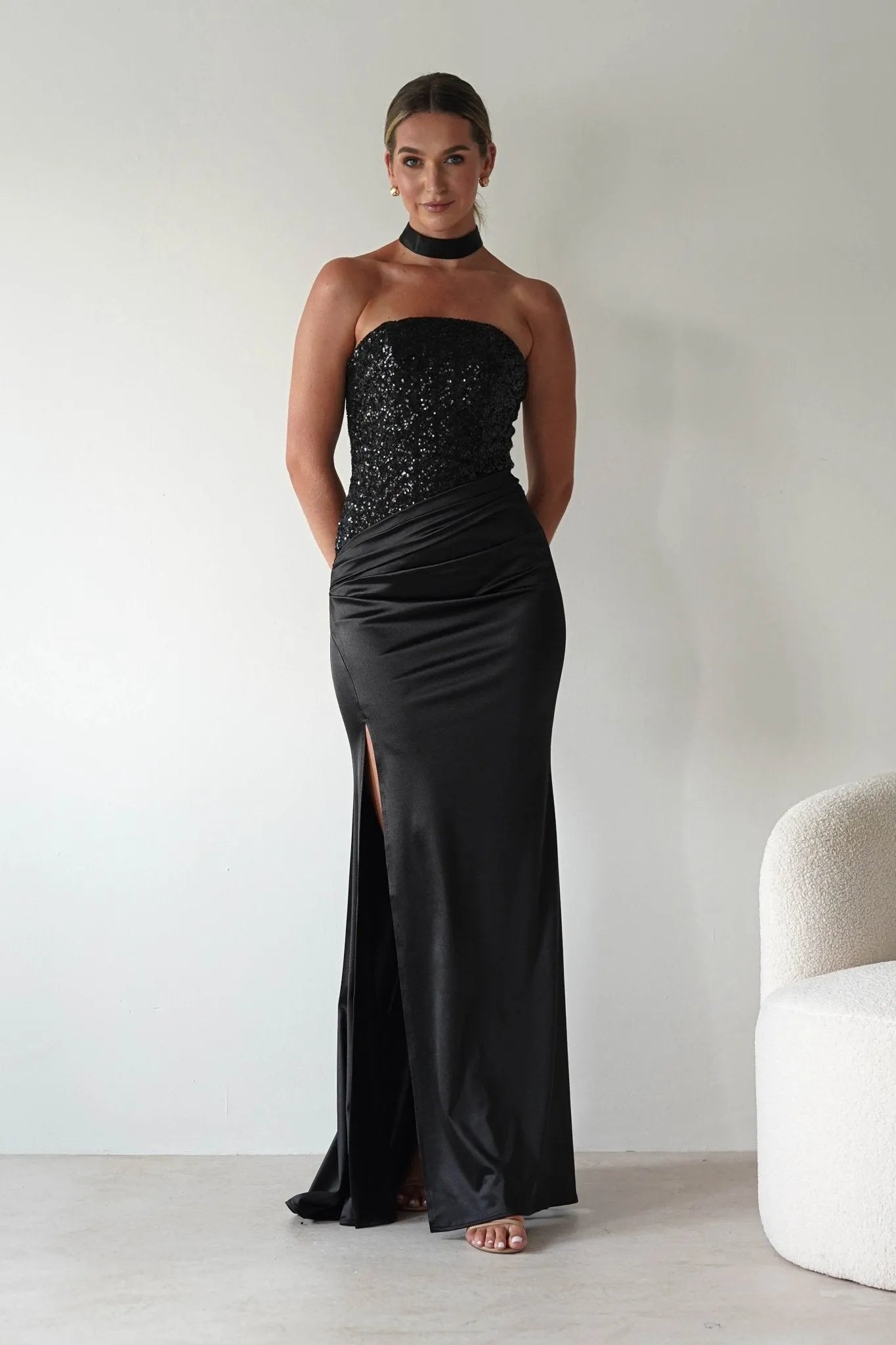 Glamorous Mermaid Strapless Sleeveless Lace-Up Back Floor-Length Formal Prom Dresses