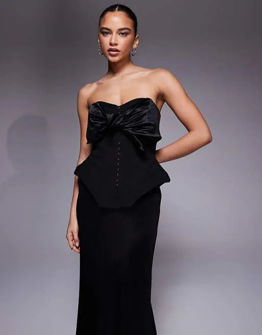 Glamorous Mermaid Strapless Sleeveless Open-Back Floor-Length Evening Dresses