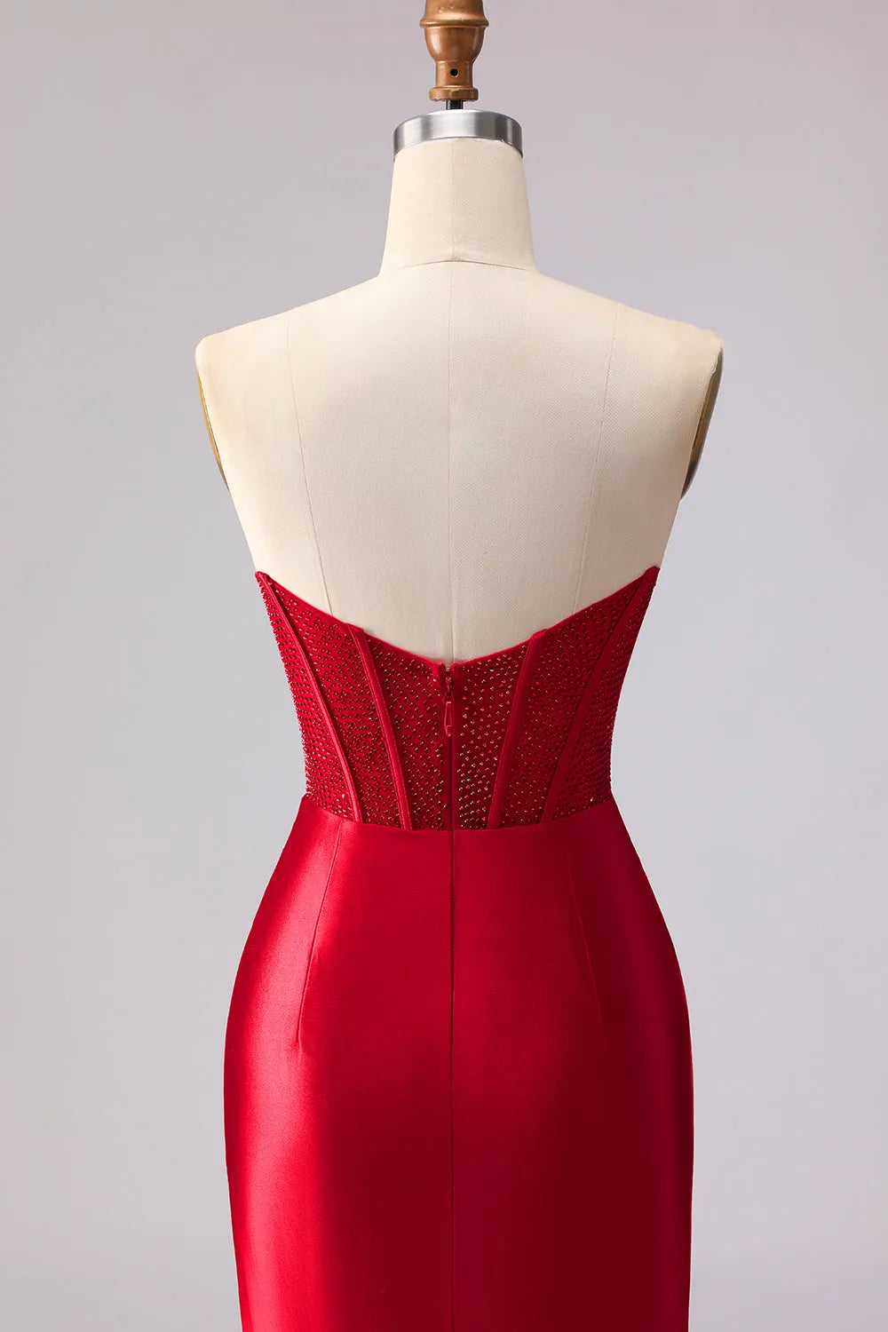 Glamorous Mermaid Sweetheart Neck Sleeveless Beaded Back Floor-Length Prom Dresses