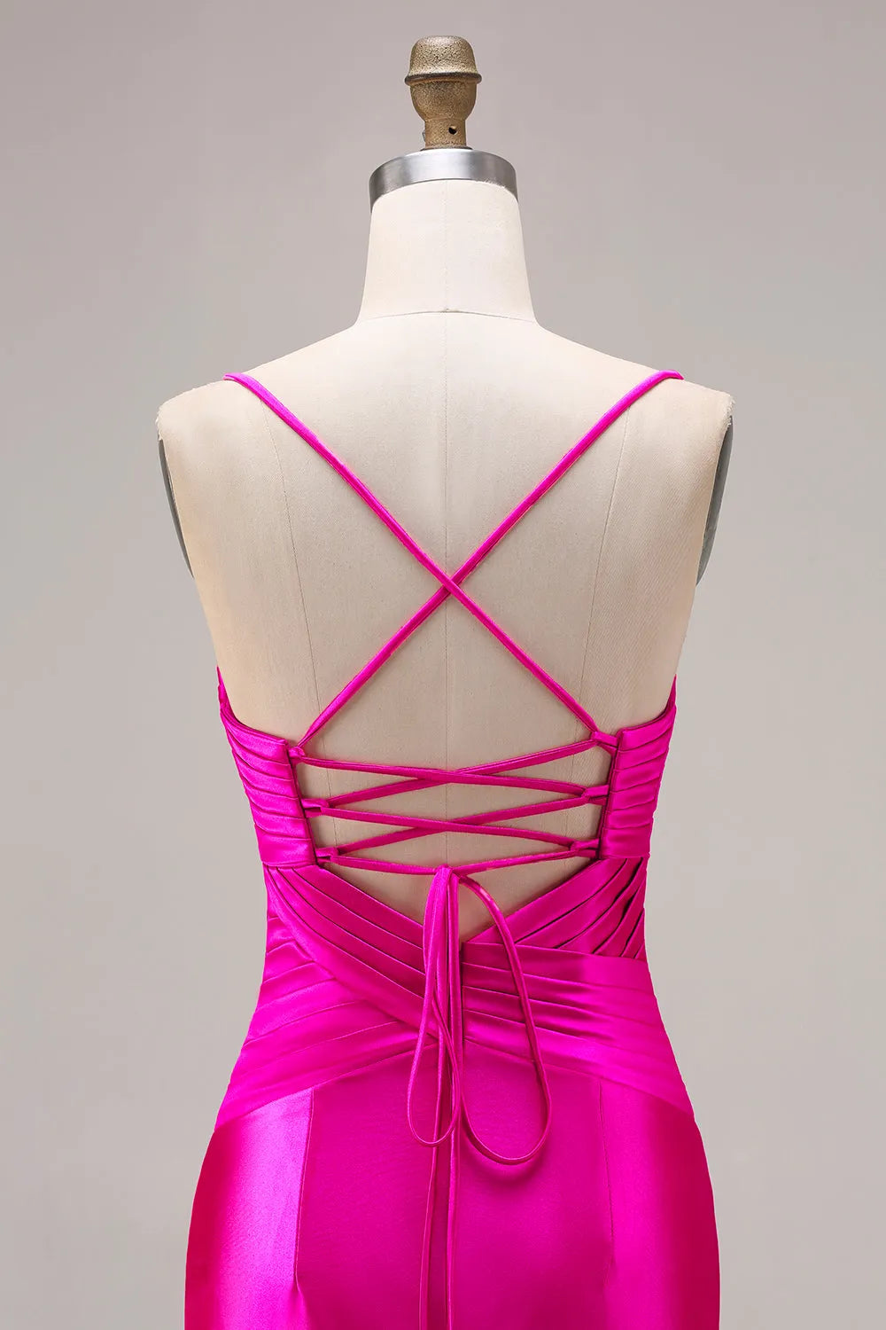 Glamorous Mermaid Sweetheart Neck Spaghetti Strap Lace-Up Back Floor-Length Prom Dresses