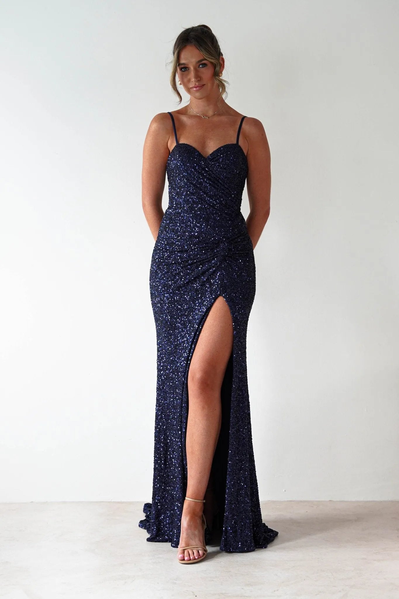 Glamorous Mermaid Sweetheart Neck Spaghetti Strap Open Back Floor Length Prom Dresses
