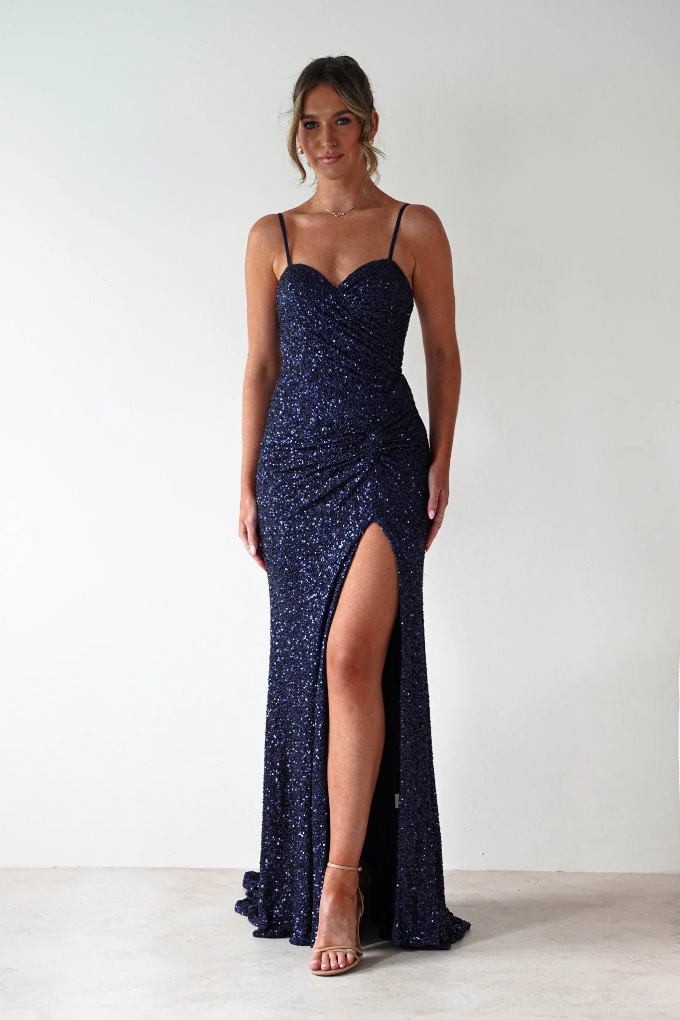 Glamorous Mermaid Sweetheart Neck Spaghetti Strap Open Back Floor Length Prom Dresses
