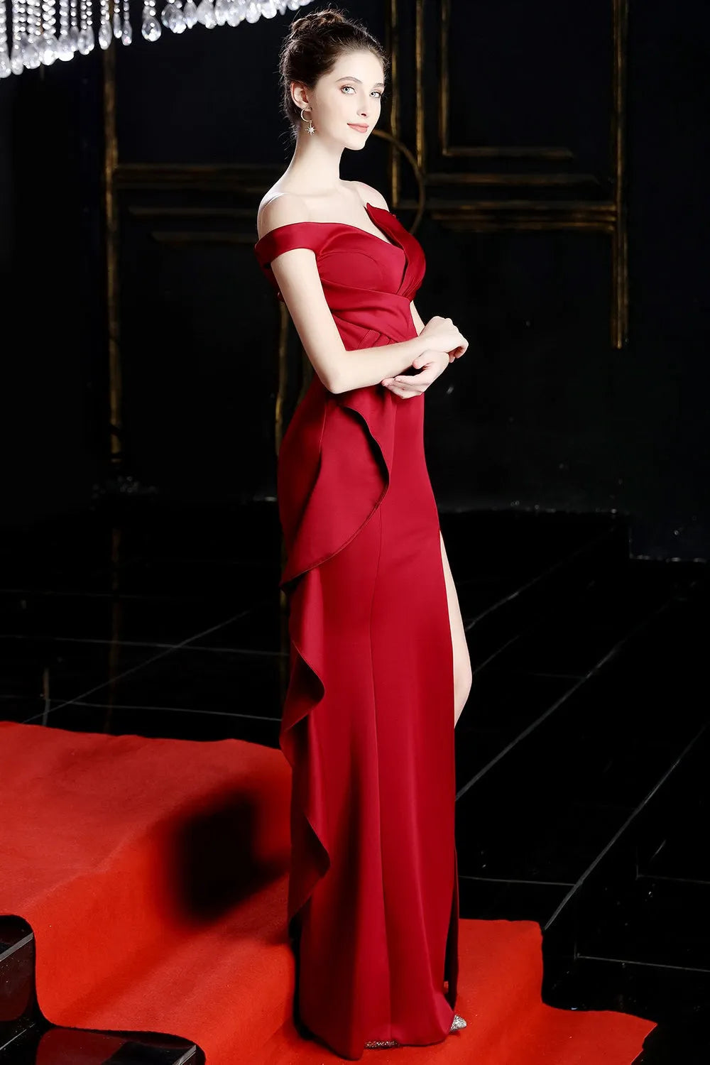 Glamorous Mermaid Sweetheart Off-The-Shoulder Zipper Back Floor-Length Formal Dresses