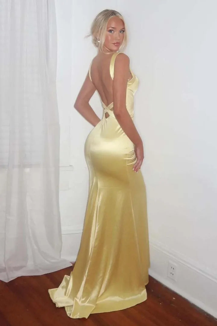 Glamorous Sheath Mermaid V-Neck Strapless Sleeveless Sequin Open Back Back Zip Floor-Length Prom Dress