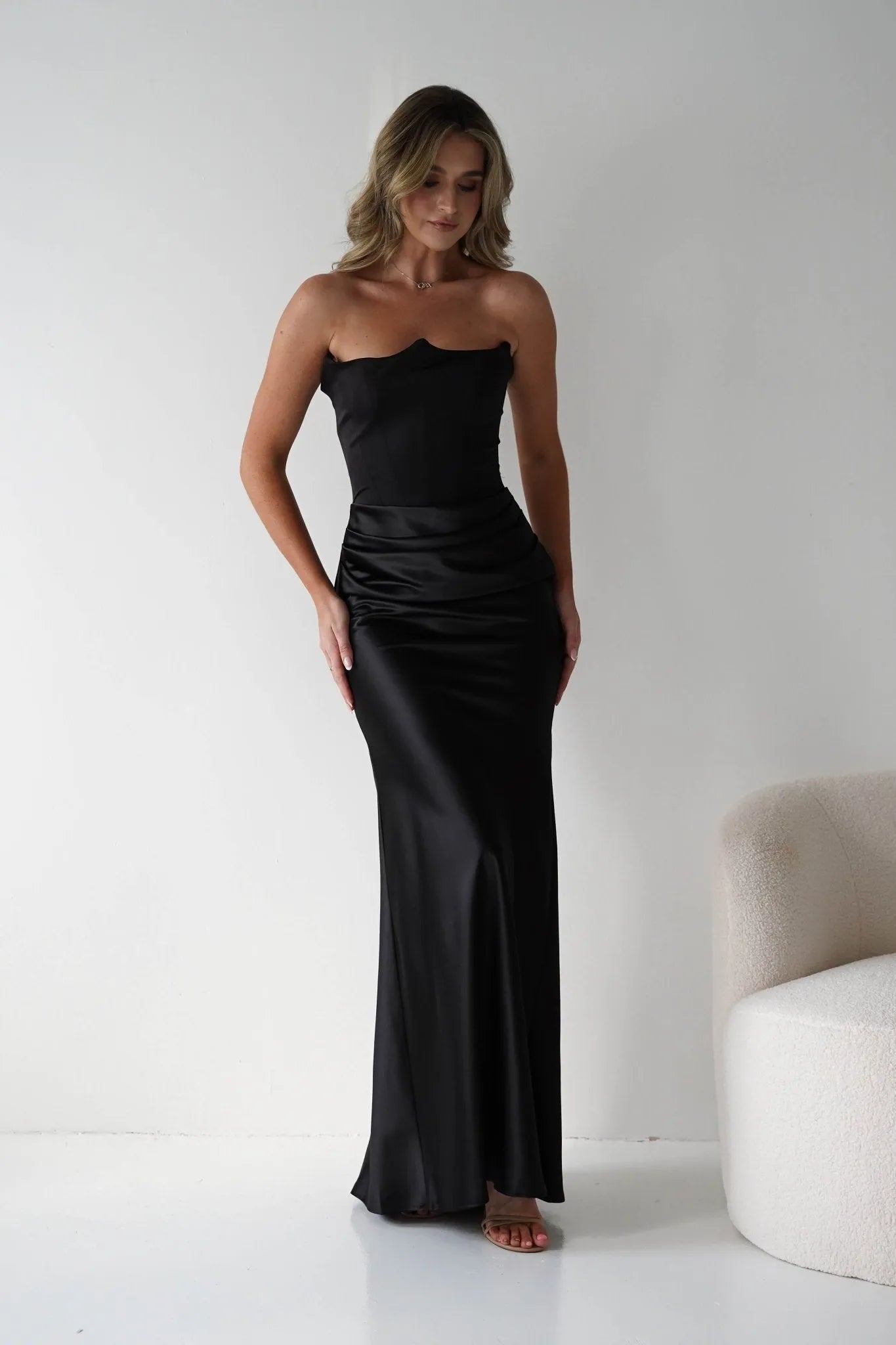 Glamorous Sheath Square-Neck Spaghetti-Strap Sequin-Bodice Floor-Length Formal Prom Dresses