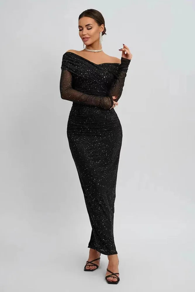 Glamorous Sheath Sweetheart Off-The-Shoulder Ruched Back Midi Party Dresses