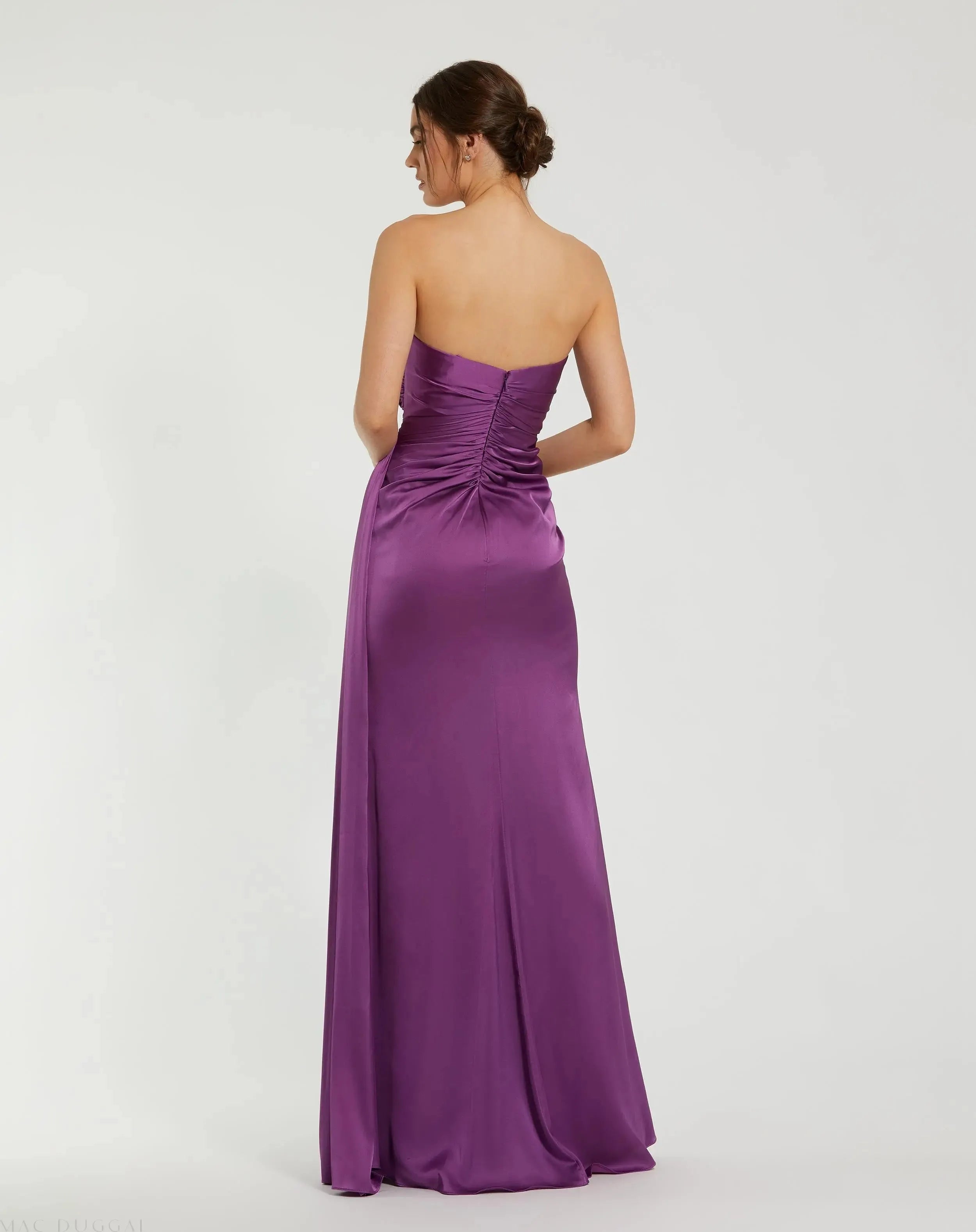 Glamorous Sheath Sweetheart Strapless Sequin Accent High Slit Floor Length Formal Prom Gown