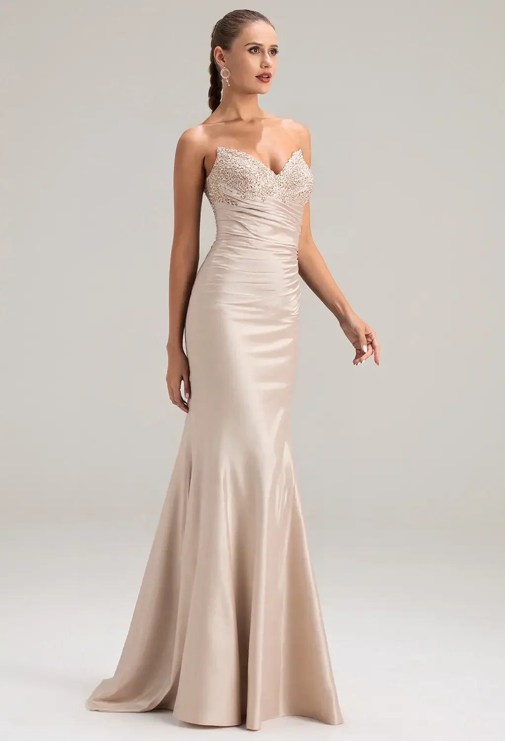 Glamorous Trumpet Sweetheart Neck Strapless Zipper Back Long Evening Dresses