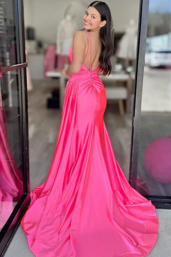 Gorgeous Mermaid Sweetheart Neck Sleeveless Open Back Floor - Length Prom Dress with High Side Slit