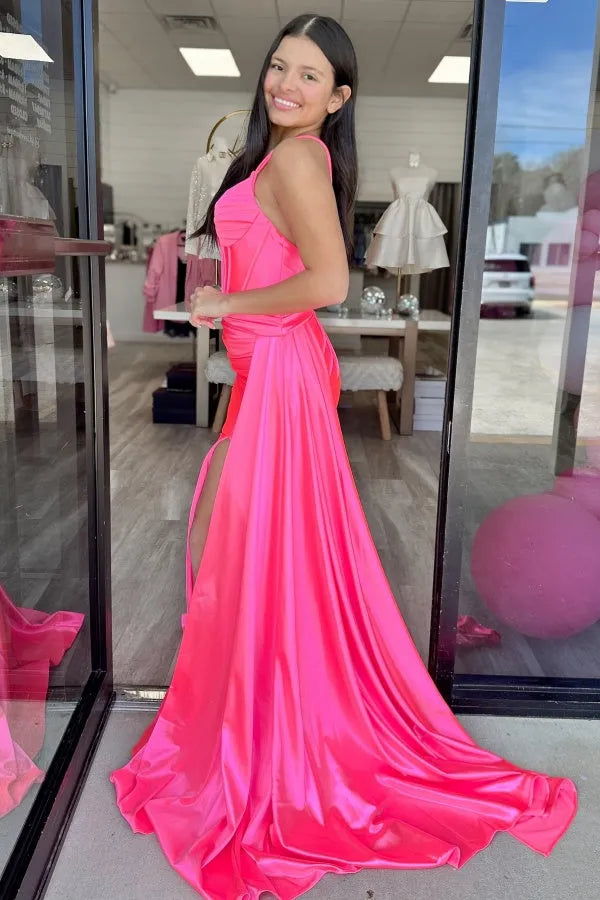 Gorgeous Mermaid Sweetheart Neck Sleeveless Open Back Floor - Length Prom Dress with High Side Slit