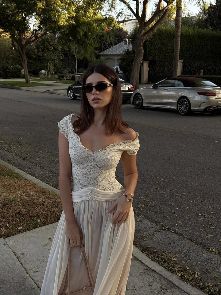 Ivory Satin Off-the-shoulder Ruched Mermaid Evening Dress
