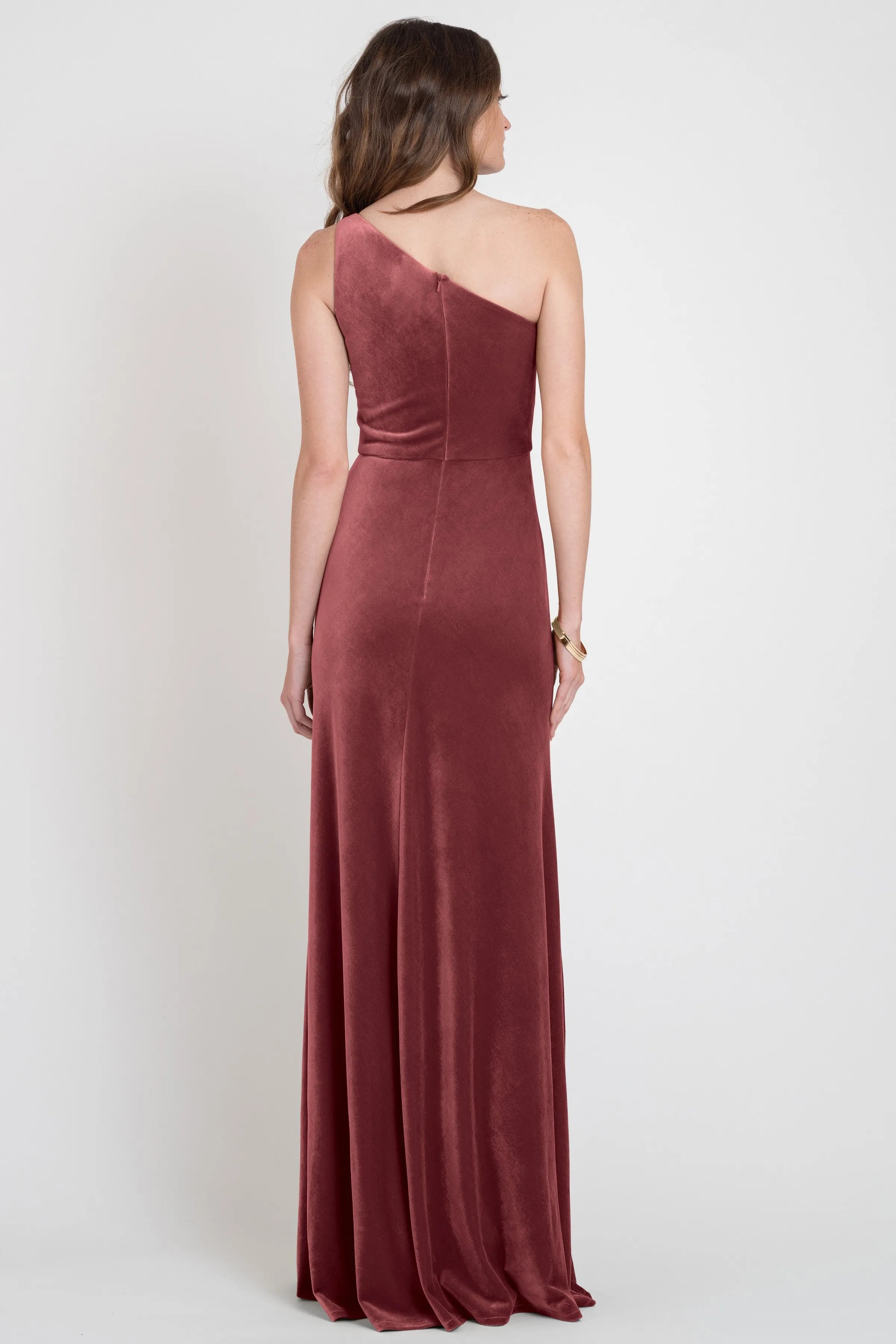 Luxurious Mermaid One-Shoulder Sleeveless Zipper-Back Floor-Length Bridesmaid Dresses