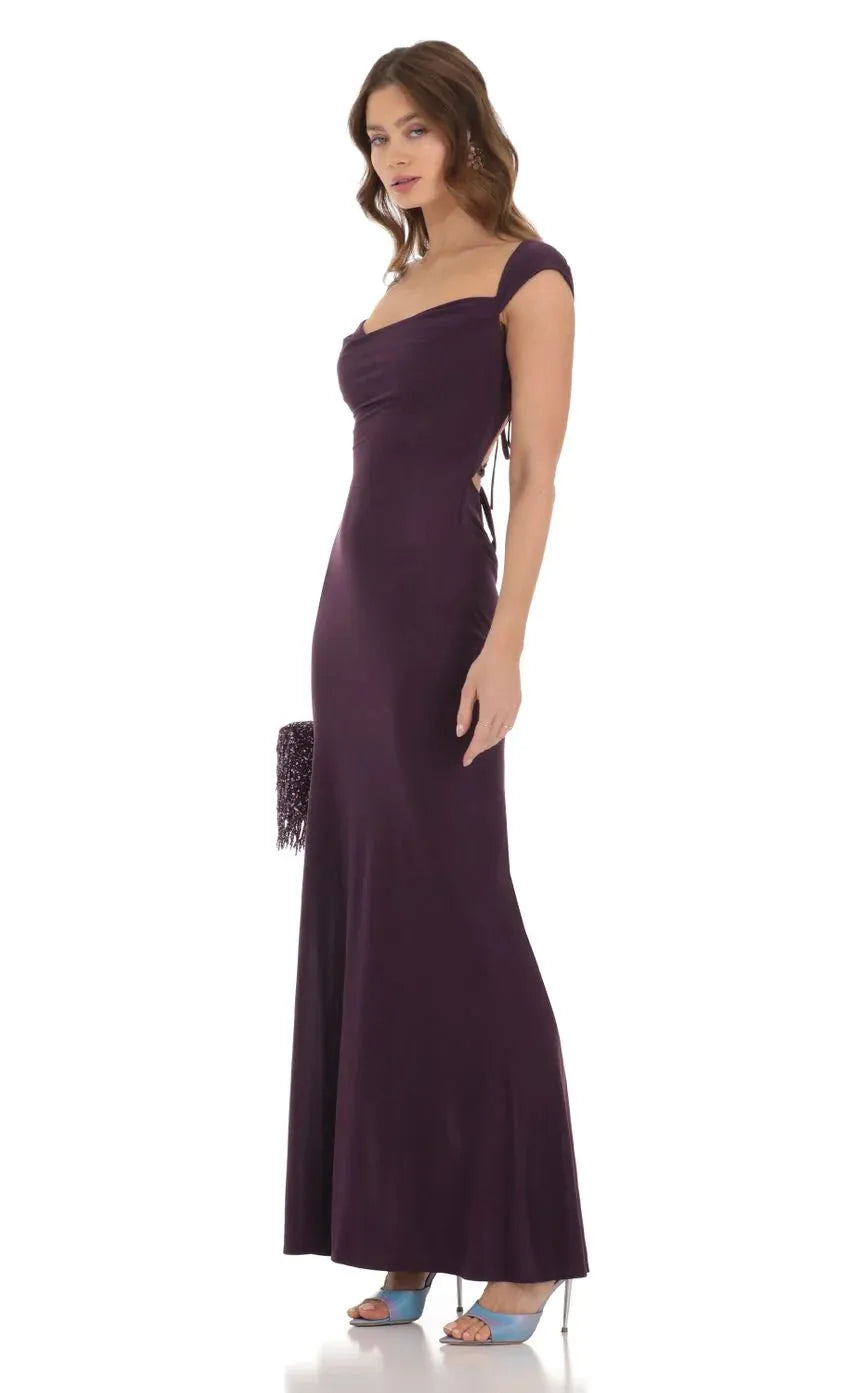 Luxurious Mermaid Sweetheart Cap-Sleeve Lace-Up-Back Floor-Length Prom Dresses