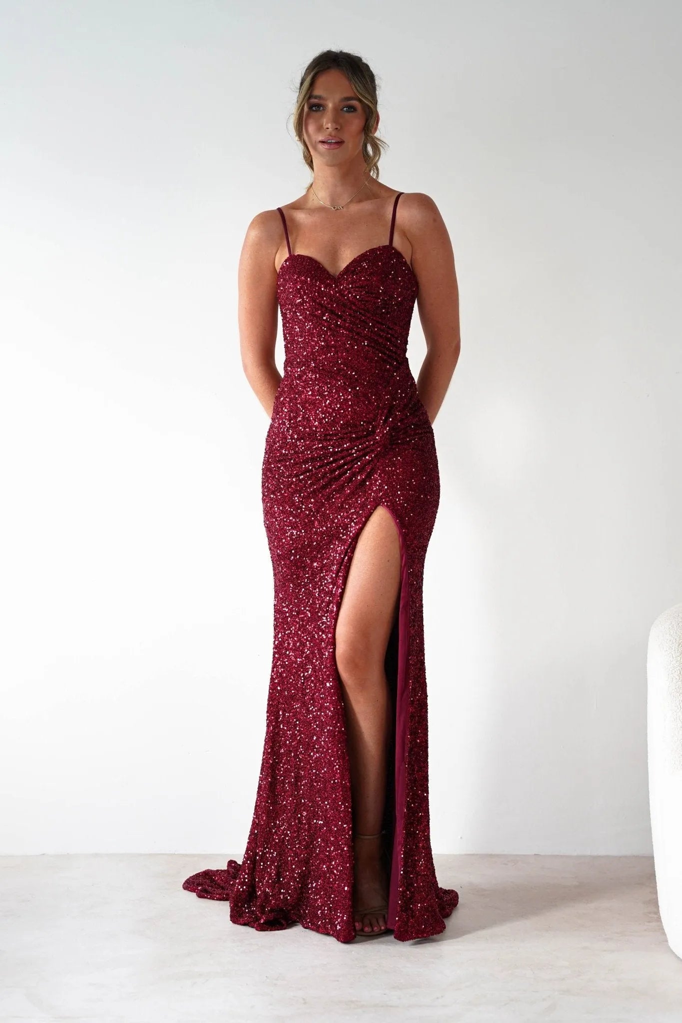 Luxurious Mermaid Sweetheart Neck Spaghetti Strap Open Back Floor Length Prom Dresses