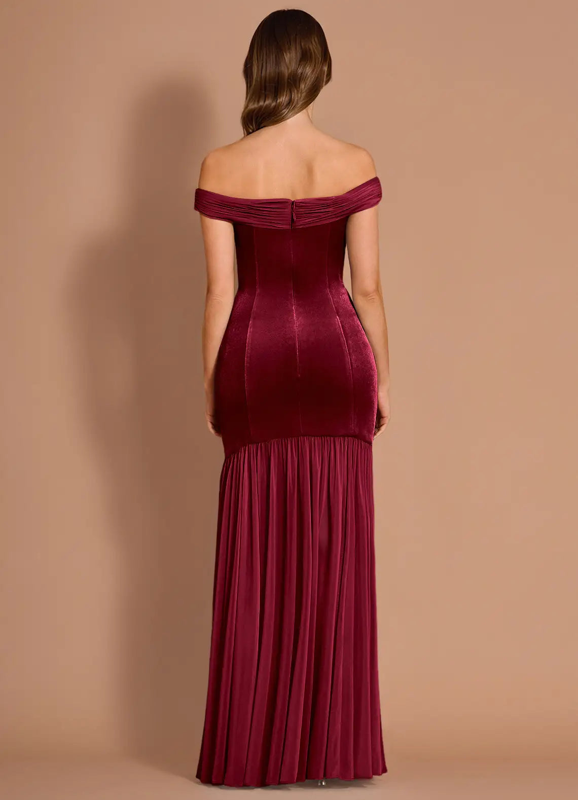 Opulent Mermaid Off-Shoulder Ruffle Sleeve Floor-Length Evening Dresses