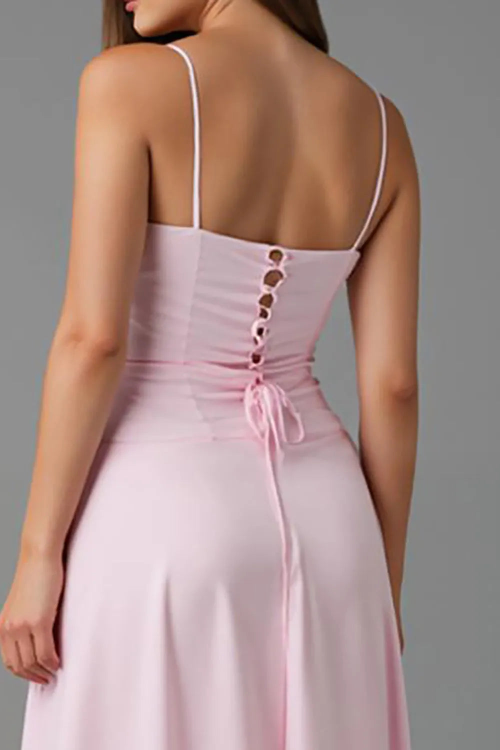 Romantic A-Line Sweetheart Spaghetti-Strap Lace-Up-Back Floor-Length Evening Dresses