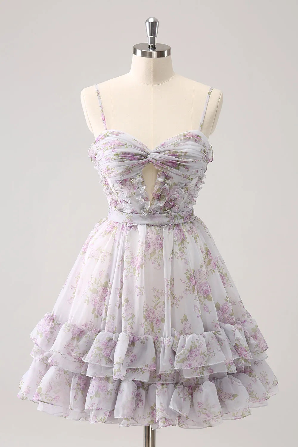 Romantic Ballgown Sweetheart Spaghetti-Strap Bow-Back Short Homecoming Dresses