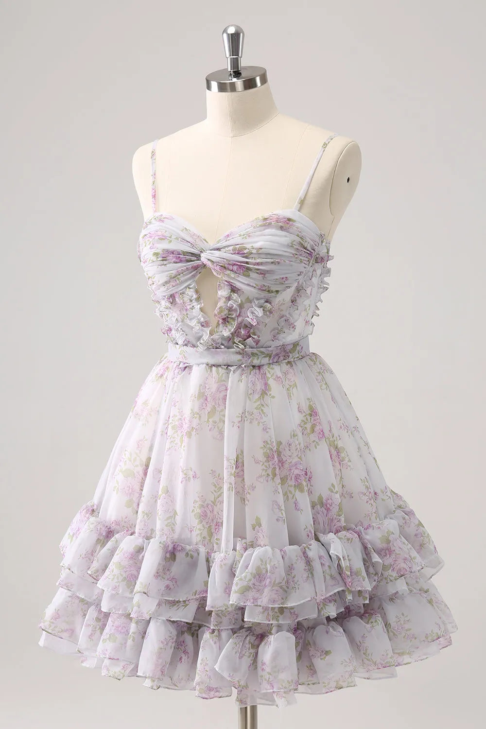 Romantic Ballgown Sweetheart Spaghetti-Strap Bow-Back Short Homecoming Dresses