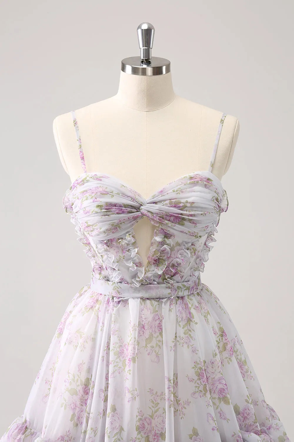 Romantic Ballgown Sweetheart Spaghetti-Strap Bow-Back Short Homecoming Dresses