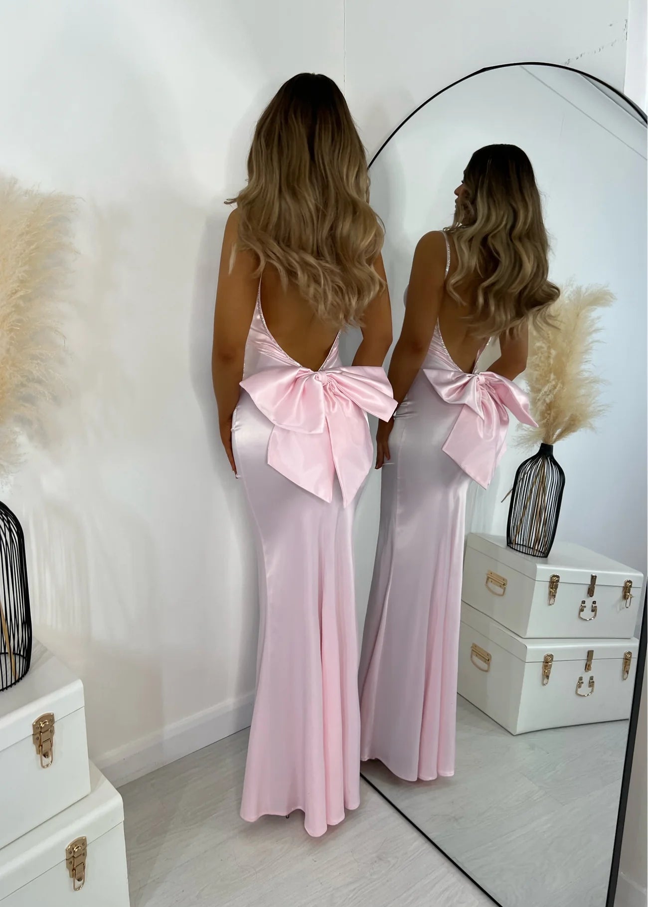Romantic Mermaid Scoop Neck Sleeveless Bow-Back Floor-Length Bridesmaid Dresses for women hot sale