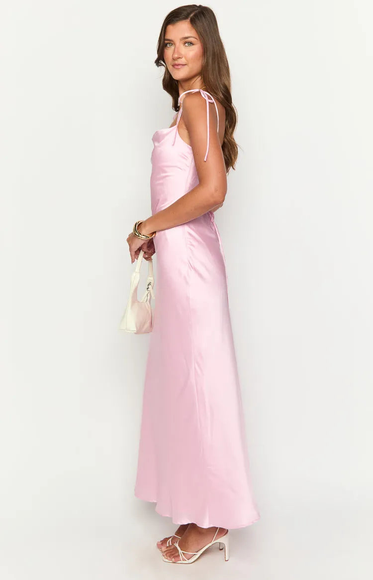 Romantic Sheath Square Neck Spaghetti Strap Lace-Up Back Floor Length Formal Prom Dresses