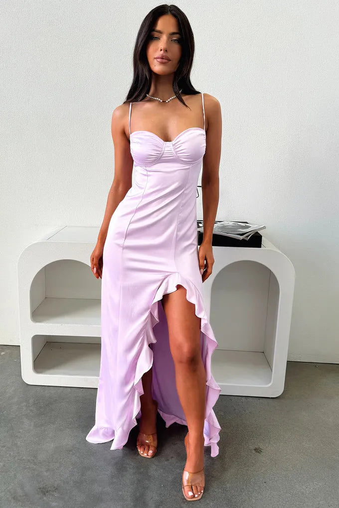 Romantic Sheath Sweetheart Spaghetti-Strap Open-Back Floor-Length Formal Prom Dresses