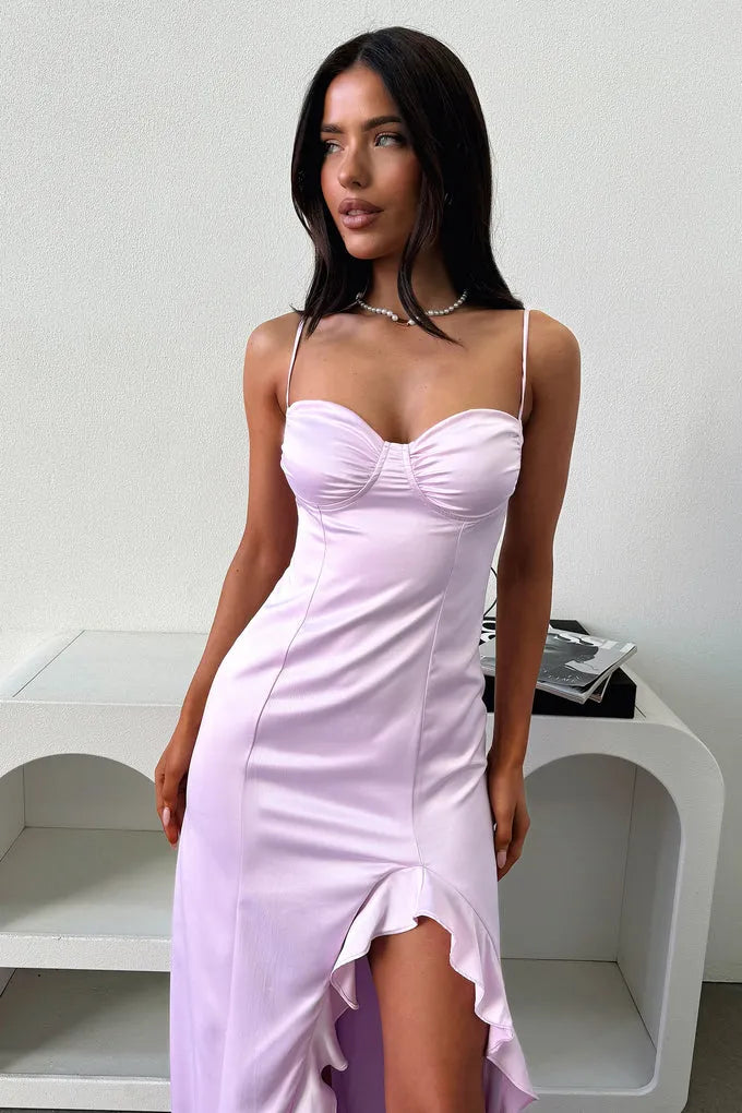 Romantic Sheath Sweetheart Spaghetti-Strap Open-Back Floor-Length Formal Prom Dresses