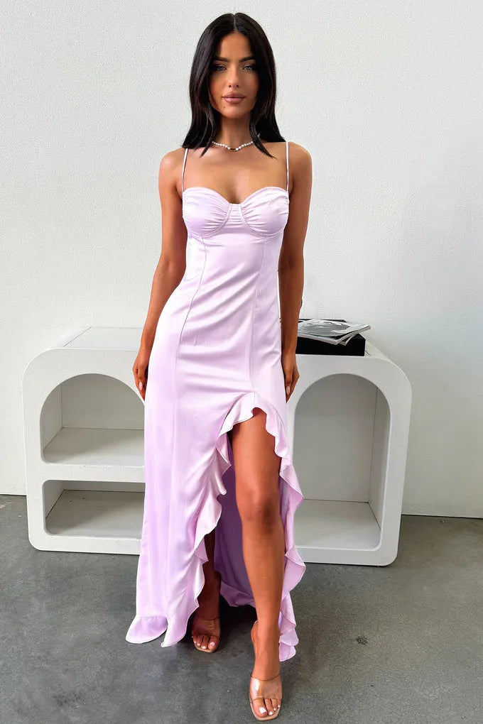 Romantic Sheath Sweetheart Spaghetti-Strap Open-Back Floor-Length Formal Prom Dresses