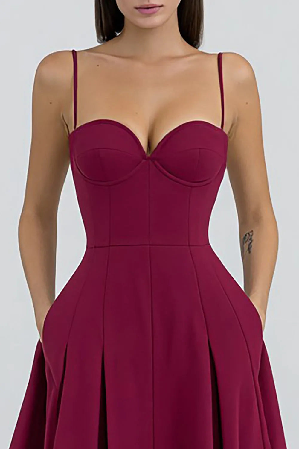 Sleek Fit-and-Flare Sweetheart Spaghetti-Strap Floor-Length Prom Dress