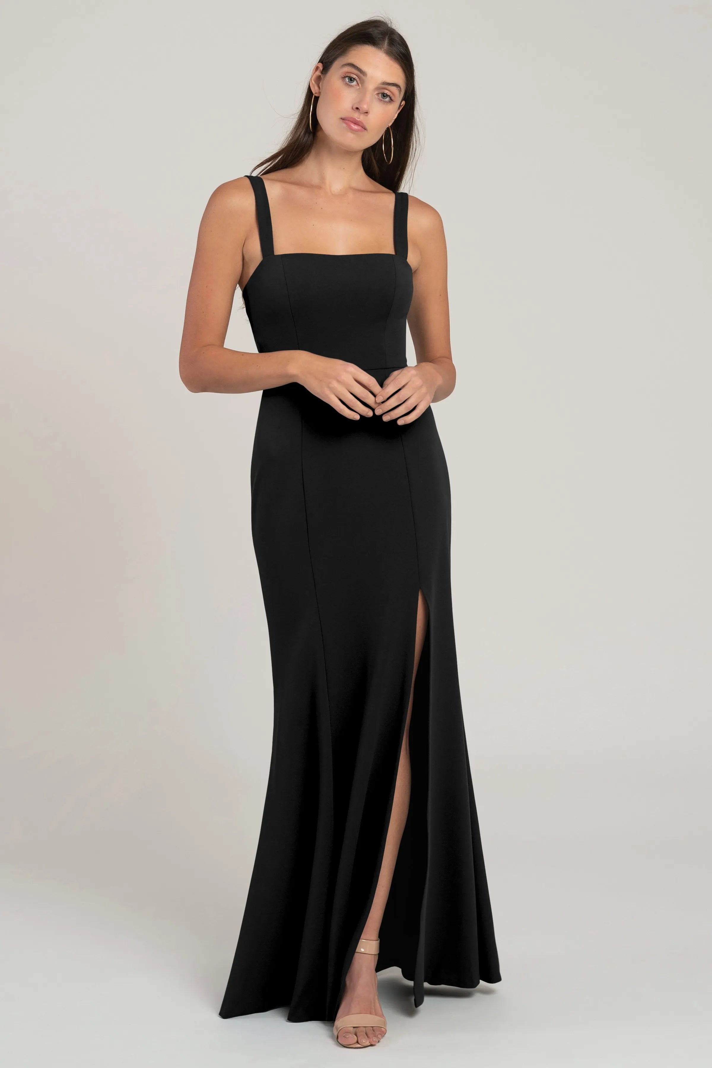 Sleek Mermaid Square Neck Sleeveless Open-Back Floor-Length Bridesmaid Dresses
