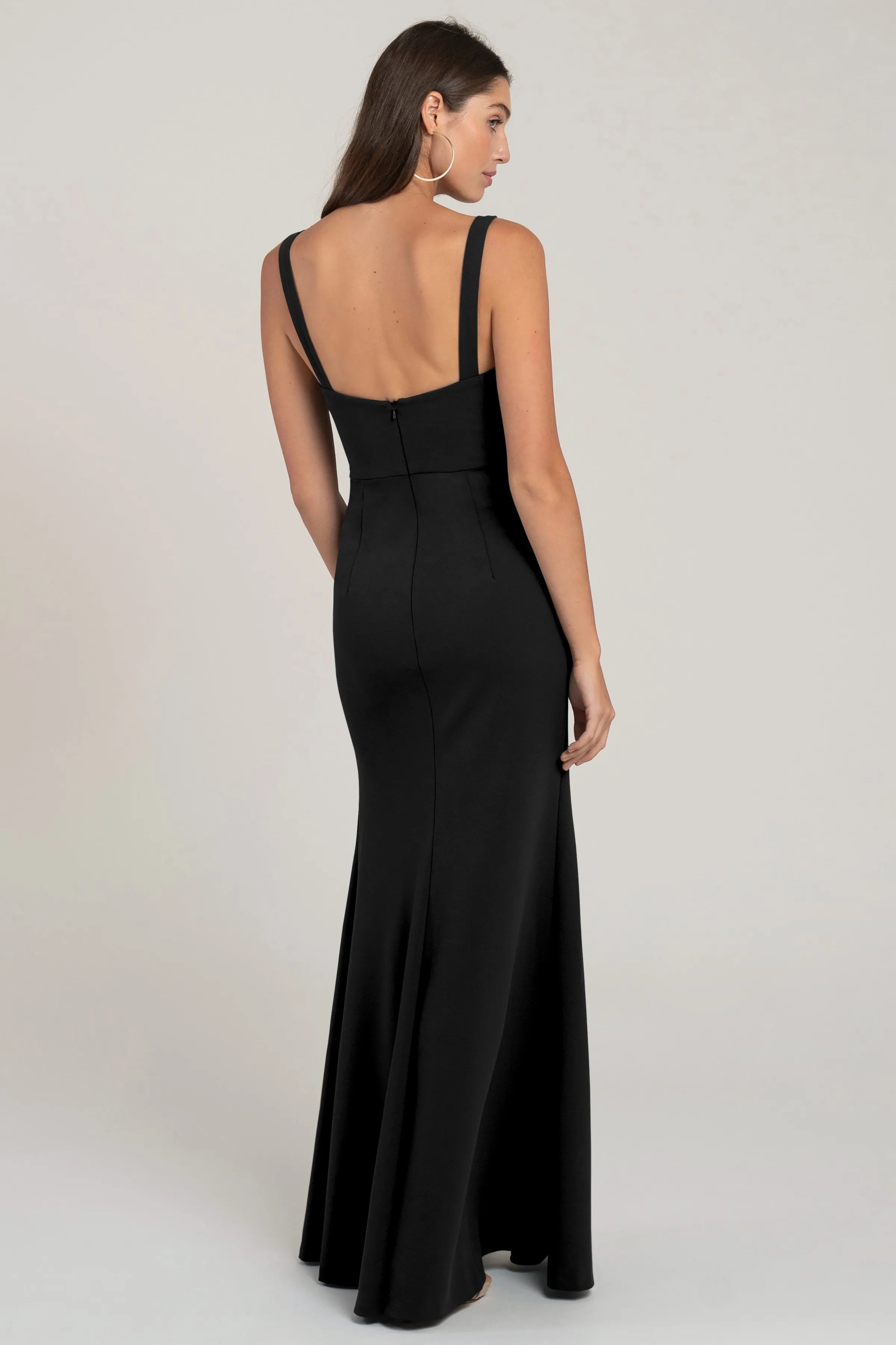 Sleek Mermaid Square Neck Sleeveless Open-Back Floor-Length Bridesmaid Dresses