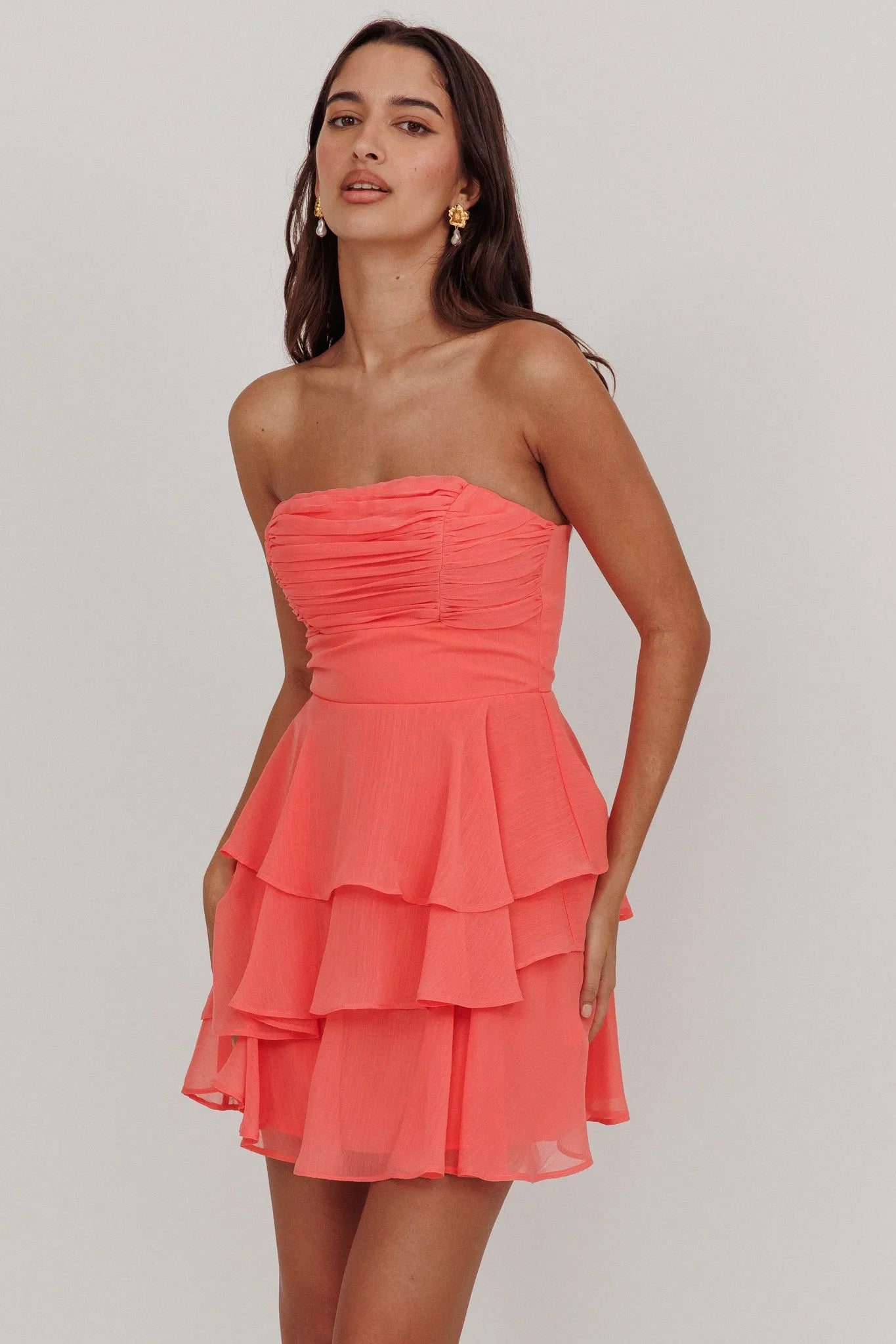 Vibrant A-Line Strapless Sleeveless Zip-Back Mini Homecoming Dresses