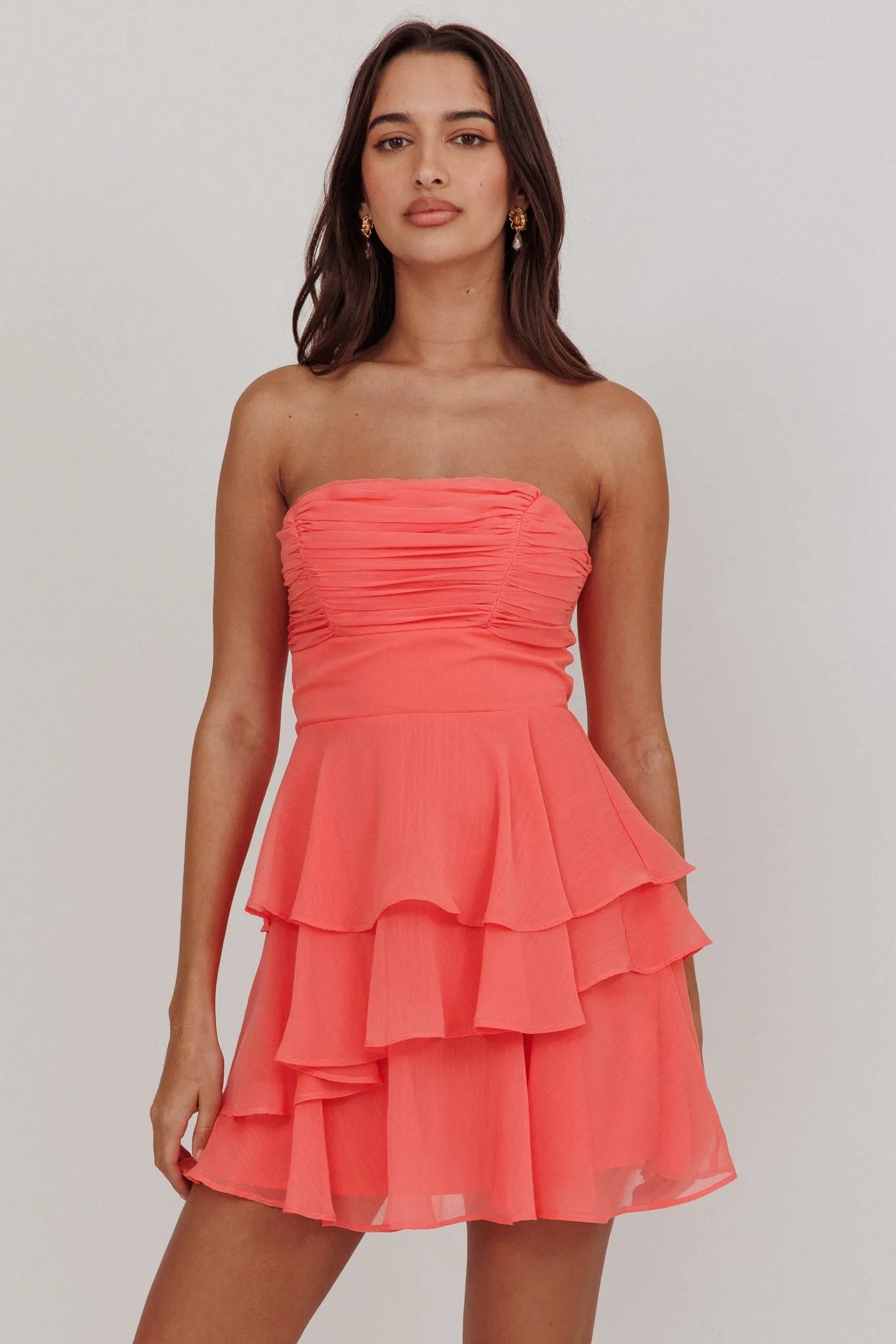 Vibrant A-Line Strapless Sleeveless Zip-Back Mini Homecoming Dresses
