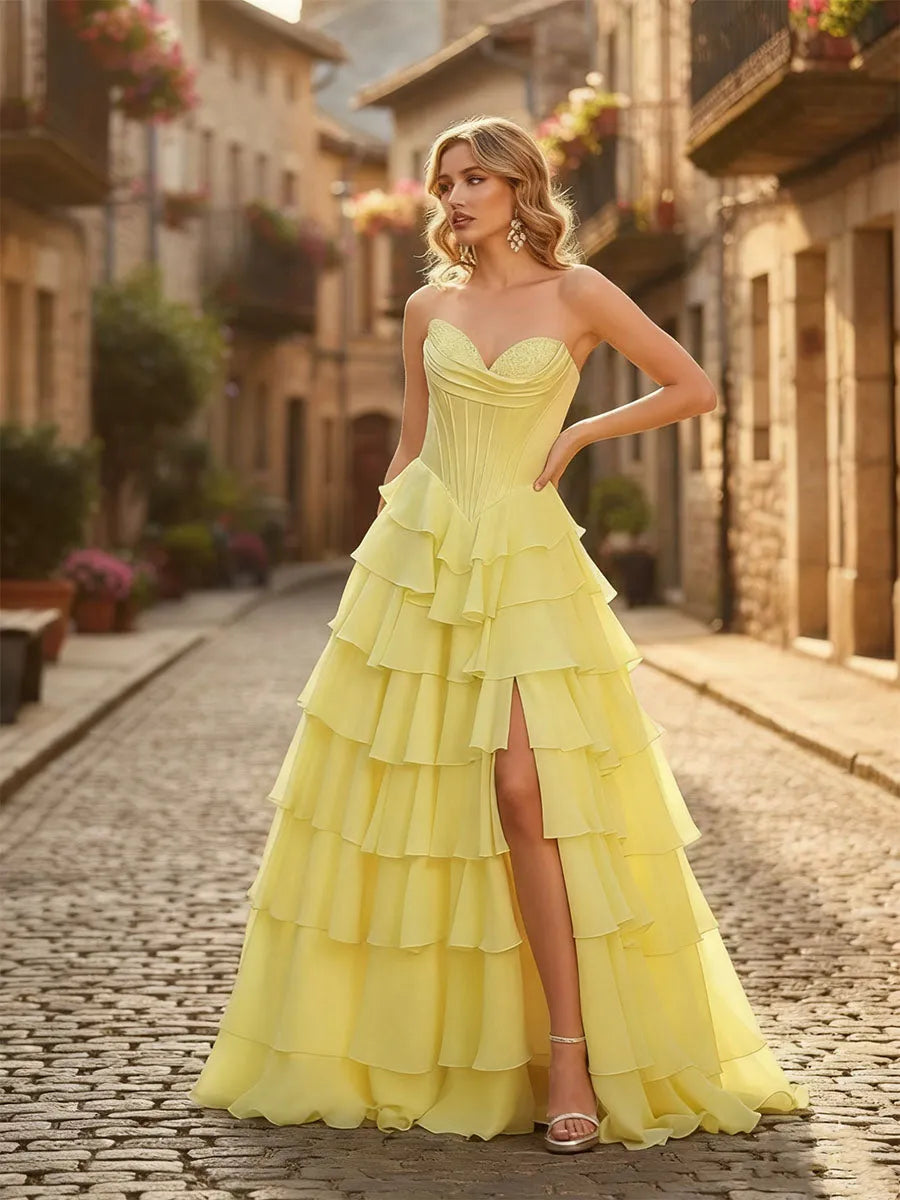 Vibrant Ballgown Sweetheart Strapless Open Back Floor-Length Prom Dresses