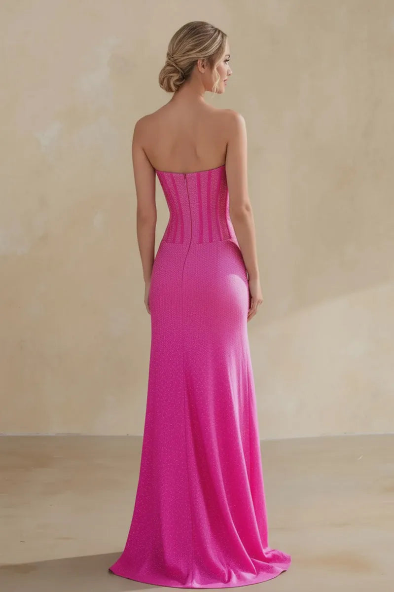 Vibrant Mermaid Sweetheart Strapless Sequin-Embellished Open-Back Floor-Length Prom Dress