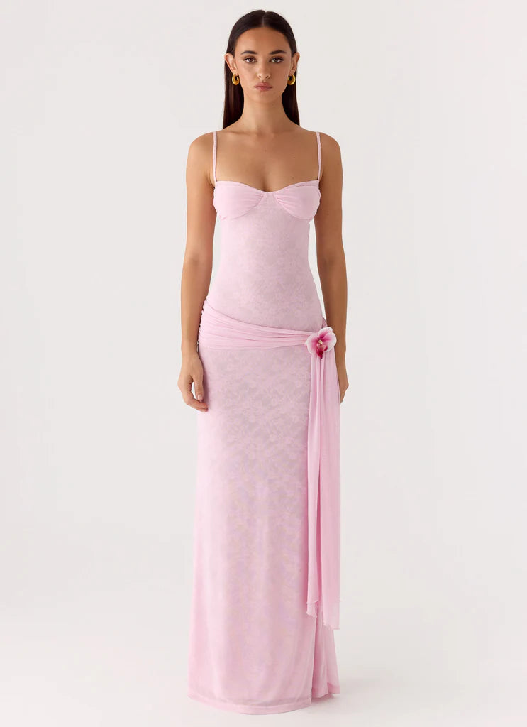 Wide Strap Ice Blue Satin Cowl Neck Maxi Prom Dress with Open Back For Events
